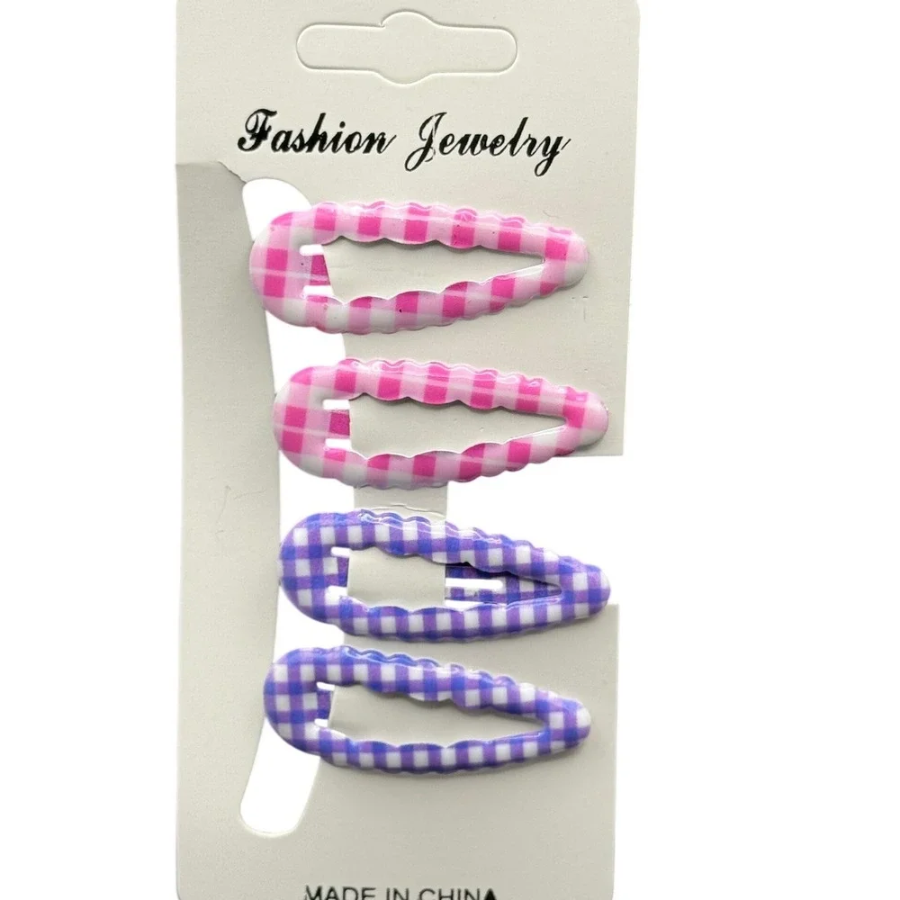 4 Pack Silver Glitter Snap Hair Clips Barrettes for Kids Girls Sparkly 2 Inch